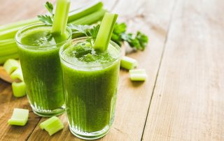 two glasses of fresh celery juice