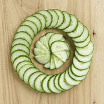 cucumber slices in a circle